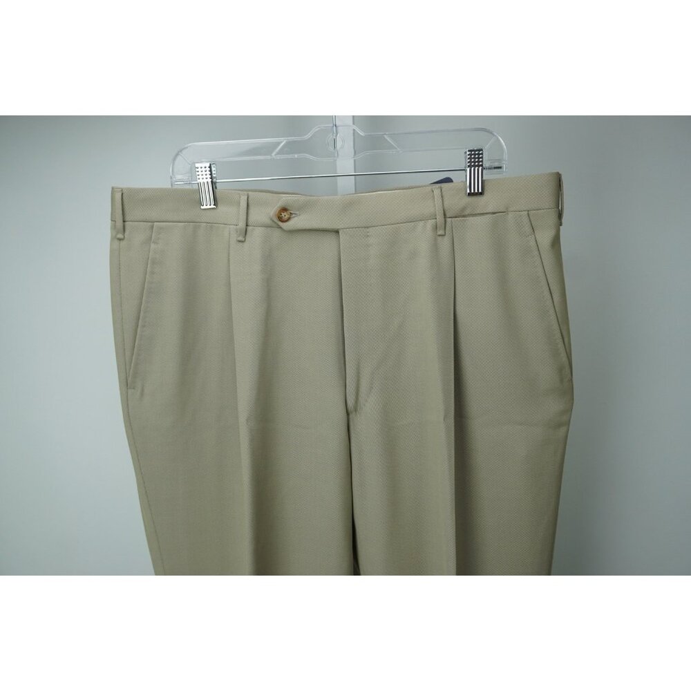 Rota Solid Brown Khaki 100% Wool Mens Dress Pants Sz 58 BRAND NEW